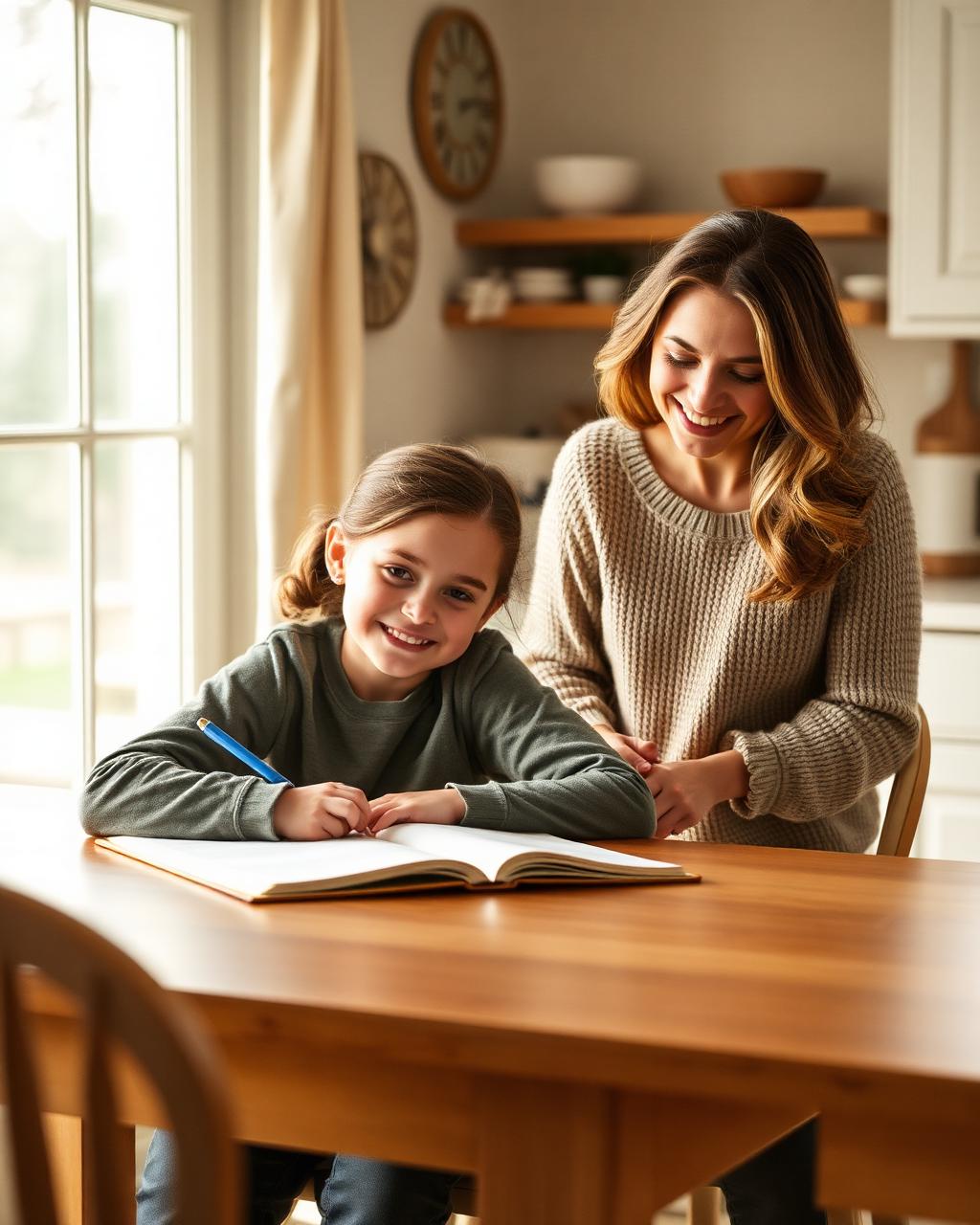 Child focused on homework